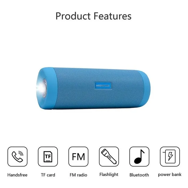 HOPESTAR P4 Outdoor Wireless Bluetooth Speaker Power Bank Loudspeaker support TF card  MP3 Handsfree With Mic Flashlight