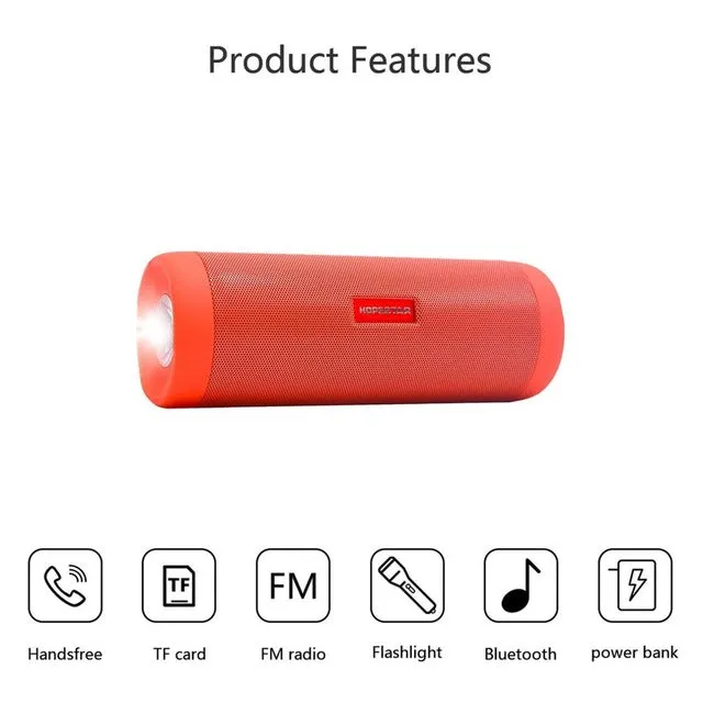 HOPESTAR P4 Outdoor Wireless Bluetooth Speaker Power Bank Loudspeaker support TF card  MP3 Handsfree With Mic Flashlight