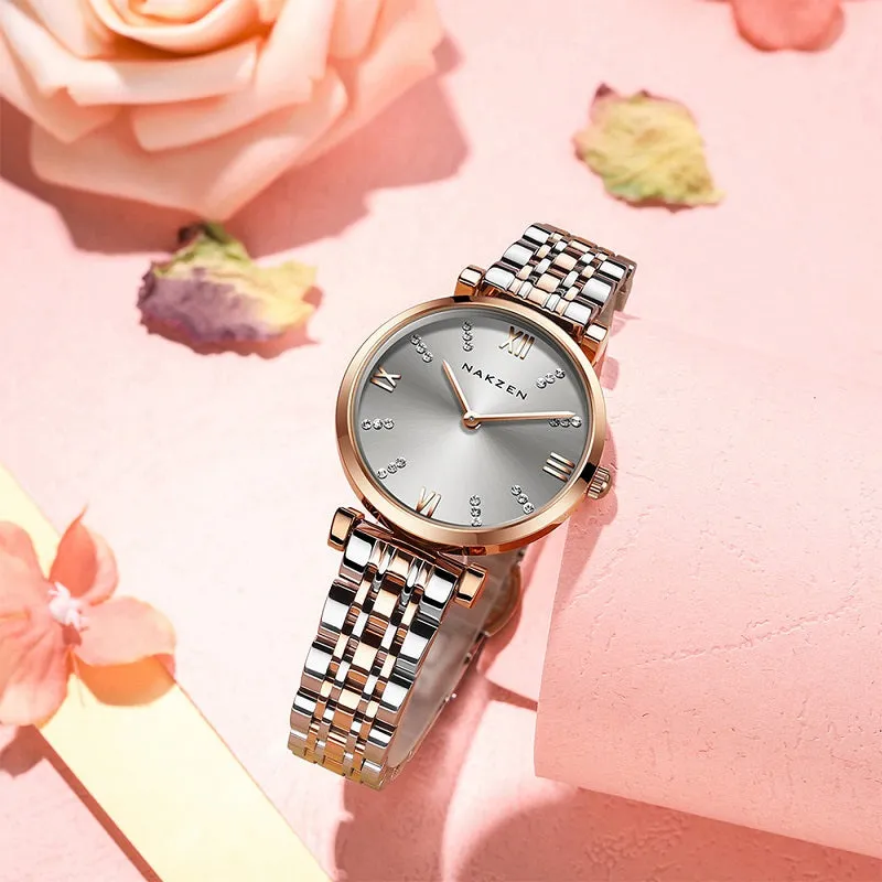 Inlaid Artificial Diamond Dial Women's Watch