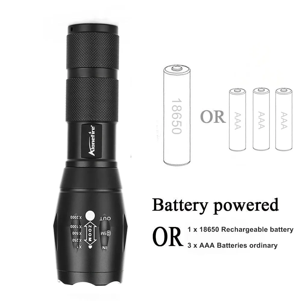 Intense Waterproof Zoomable Flashlight