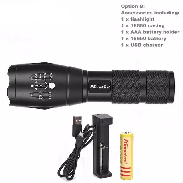 Intense Waterproof Zoomable Flashlight