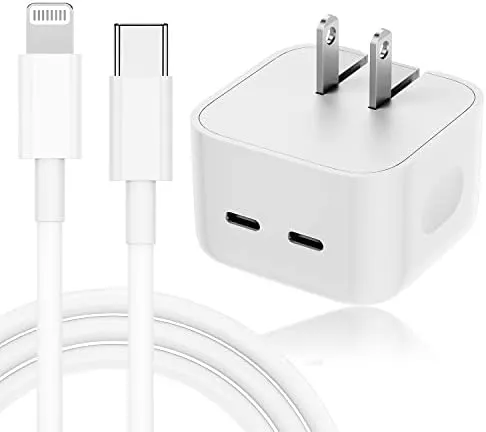 iPhone 14 Pro 2 Pin (Us Pin) 50w USB-C C Power Adapter With USB-C To Lightning Cable