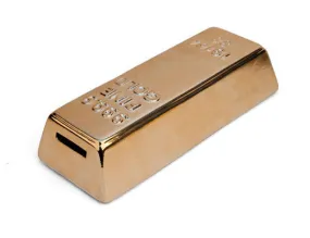 Kikkerland Gold Bar Coin Bank