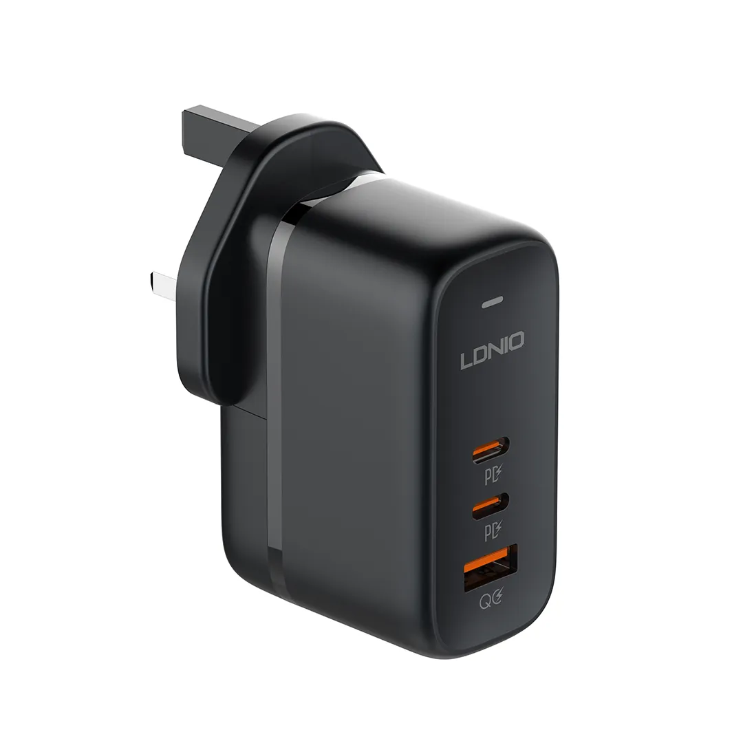 LDNIO 65W USB-C x 2   USB-A QC GaN Fast Charging Travel Adapter