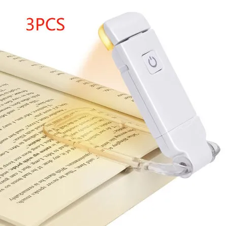 LED USB Rechargeable Book Reading Light Brightness Adjustable Eye Protection Clip Book Light Portable Bookmark Read Light