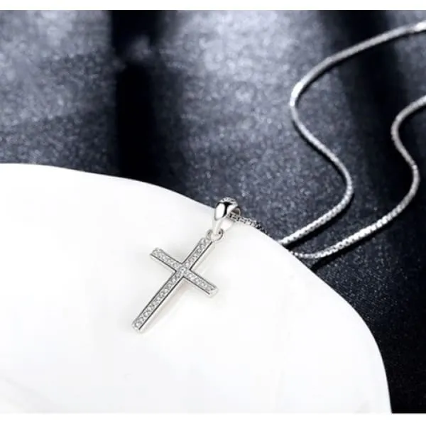 Luxury Silver Cross Necklace