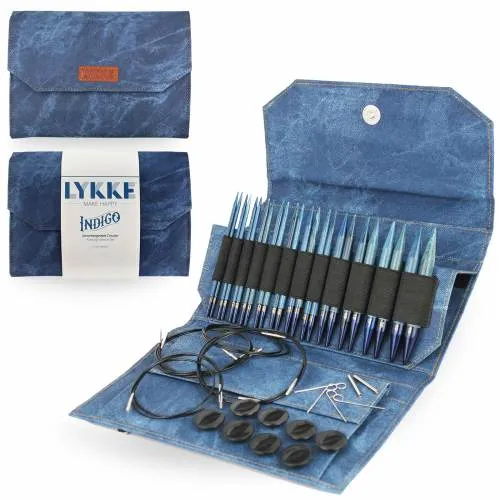 Lykke Indigo 5" Interchangeable Circular Needle Set | With Carrying Case