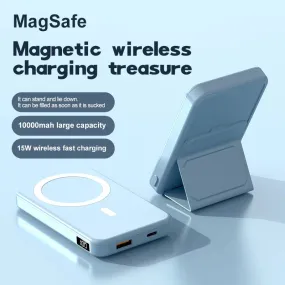 Magsafe Magnetic Wireless Charger 10000mAh 20000mAh Foldable Portable Stand Power Bank