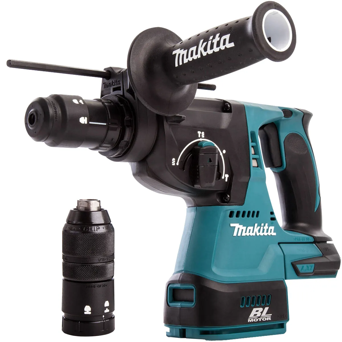 Makita DHR243Z 18V LXT Brushless 24mm SDS  Rotary Hammer Drill With 1 x 5.0Ah Battery, Charger In Case