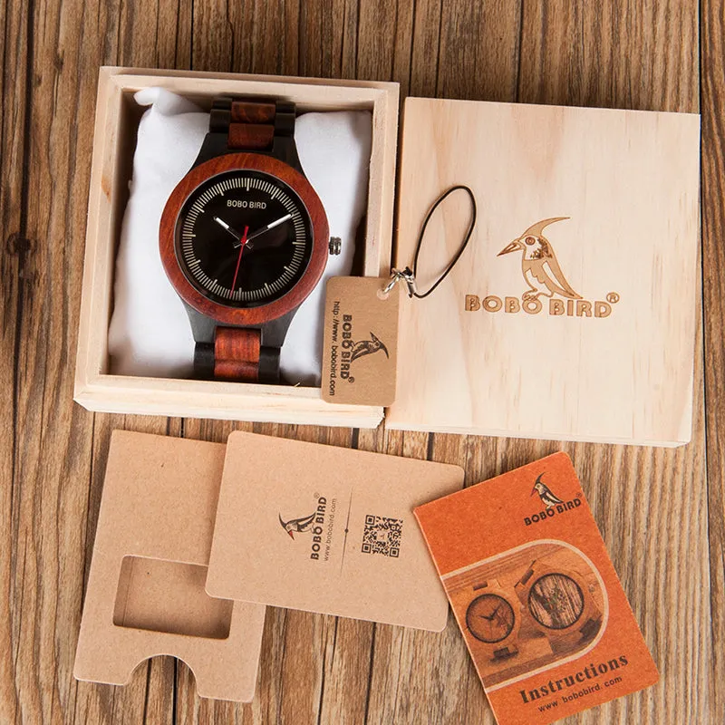 Men's Two Tone Rosewood/Pinewood Wooden Watches in Wooden Gift Box