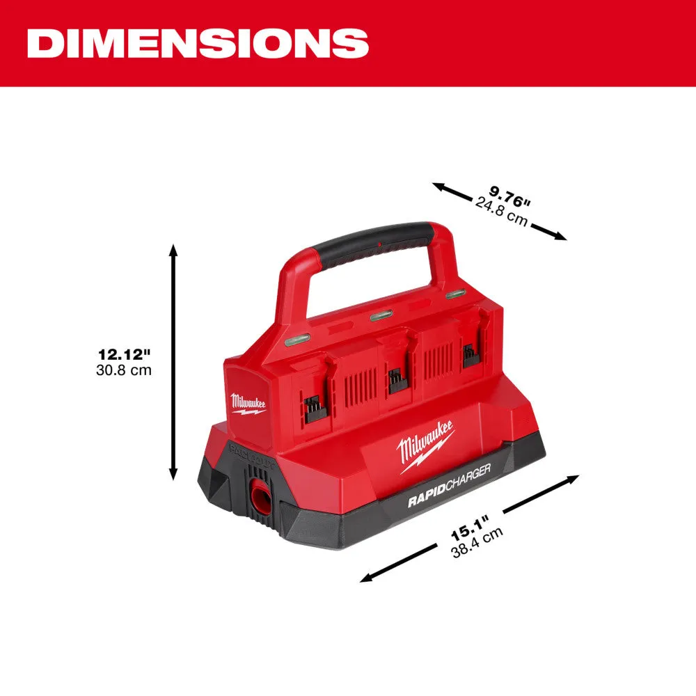 Milwaukee 48-59-1809 M18 PACKOUT 18V Six Bay Rapid Charger w/ REDLINK