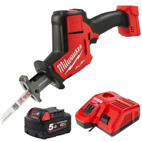 Milwaukee M18FHZ-0 18V Fuel Brushless Hackzall Reciprocating Saw with 1 x 5.0Ah Battery & Charger