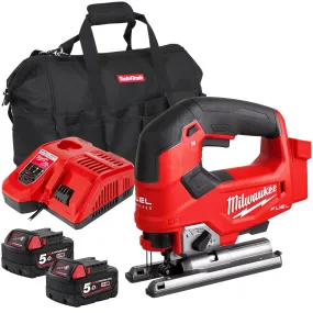 Milwaukee M18FJS-0 18V Brushless Jigsaw with 2 x 5.0Ah Battery & Charger & Bag