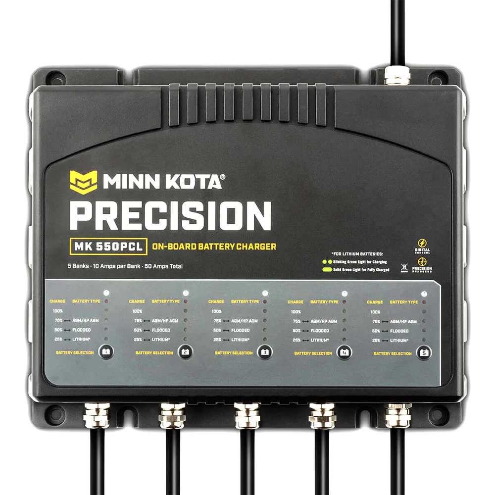 Minn Kota MK550PCL Precision Charger 5 Bank 10 Amps