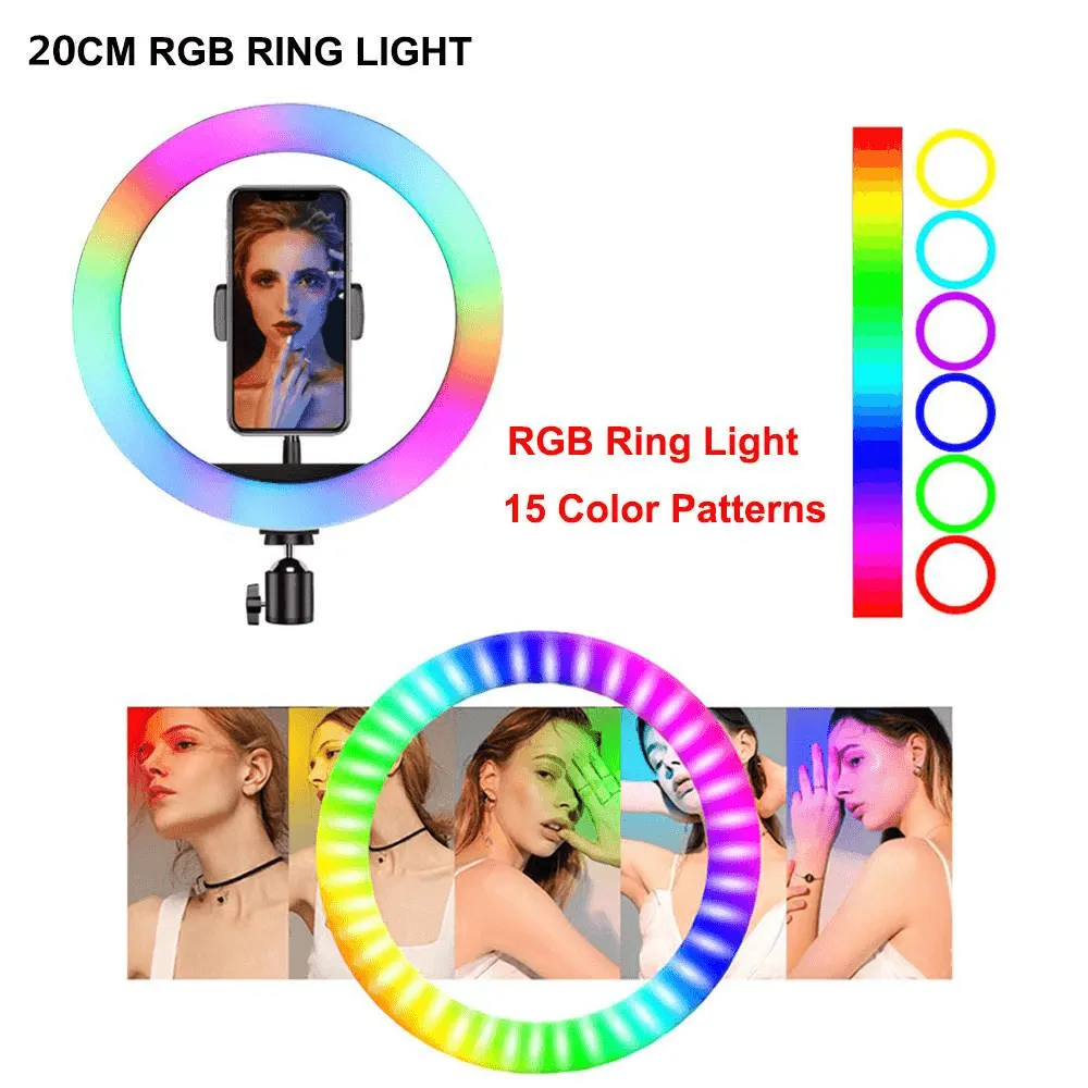 MJ-33 RGB LED Soft Ring Light With Stand-Selfie Light