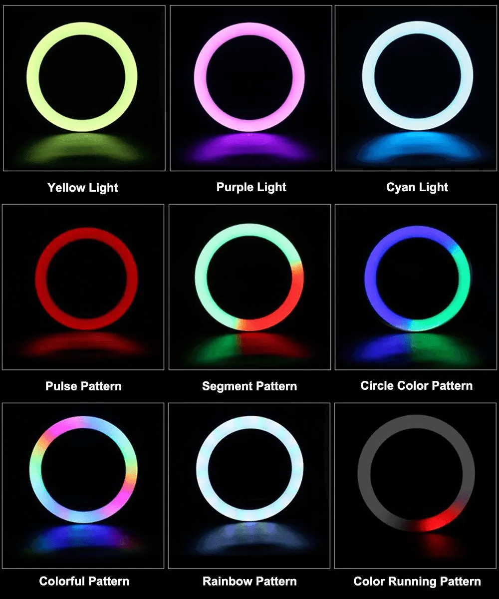 MJ-33 RGB LED Soft Ring Light With Stand-Selfie Light