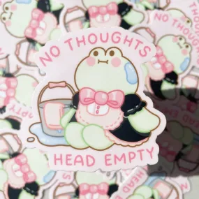 No Thoughts Head Empty Frog Sticker