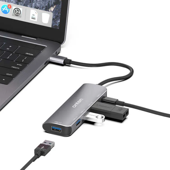 ONTEN USB C 4 PORT HUB WITH PD CHARGER