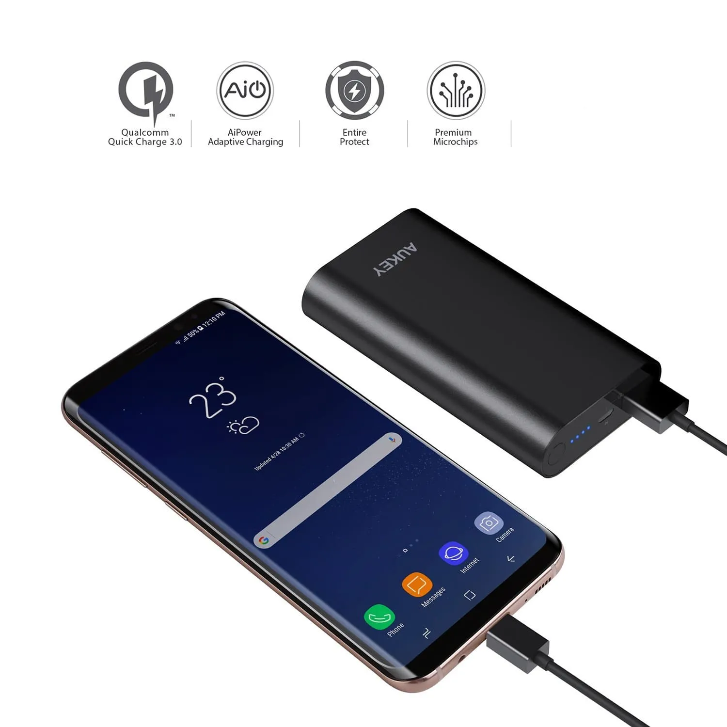 PB-T15 10050mAh Power Bank with Qualcomm Quick Charge 3.0 in out