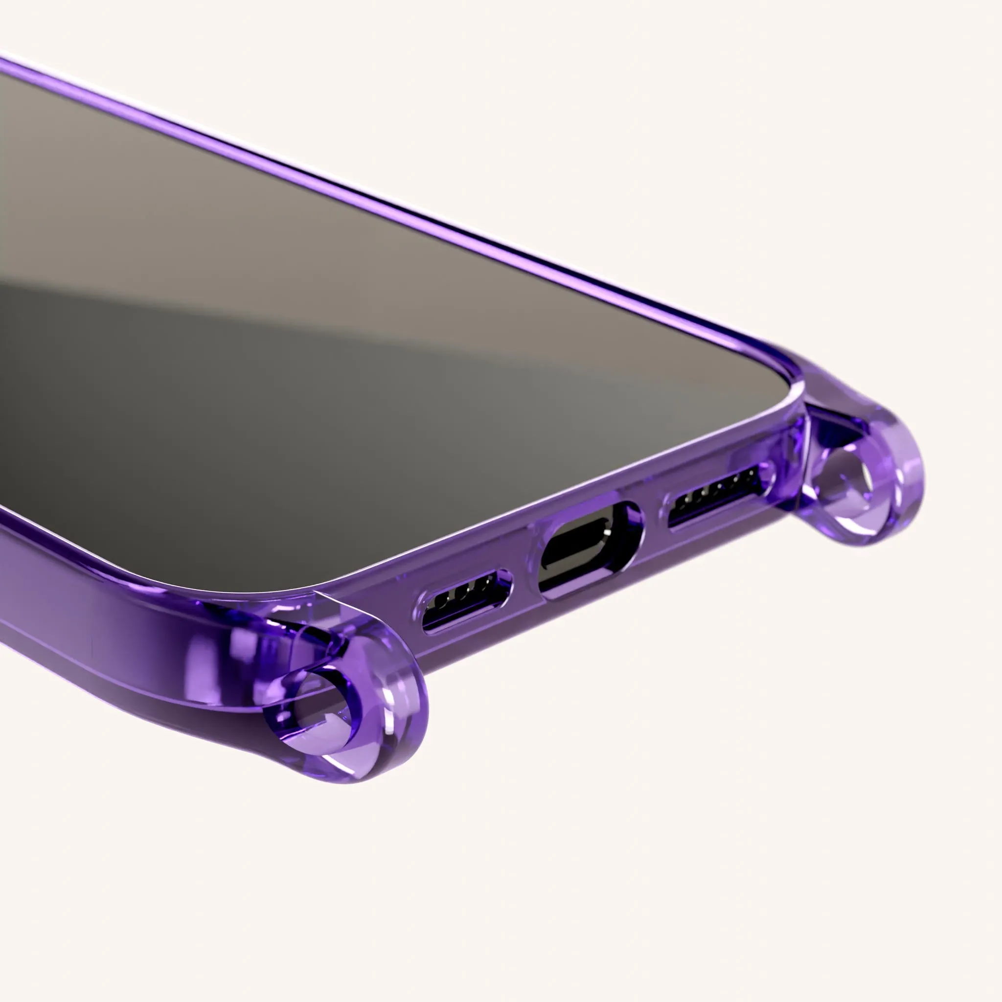 Phone Case with Eyelets in Purple Clear