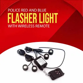 Police Red And Blue Spot Flasher Light With Wireless Remote