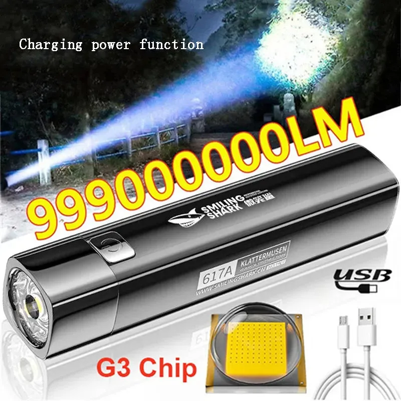 Portable Mini Flashlight LED Ultra Bright Torch Searchlight Portable USB Rechargeable Emergency Lamp Outdoor Camping Lighting