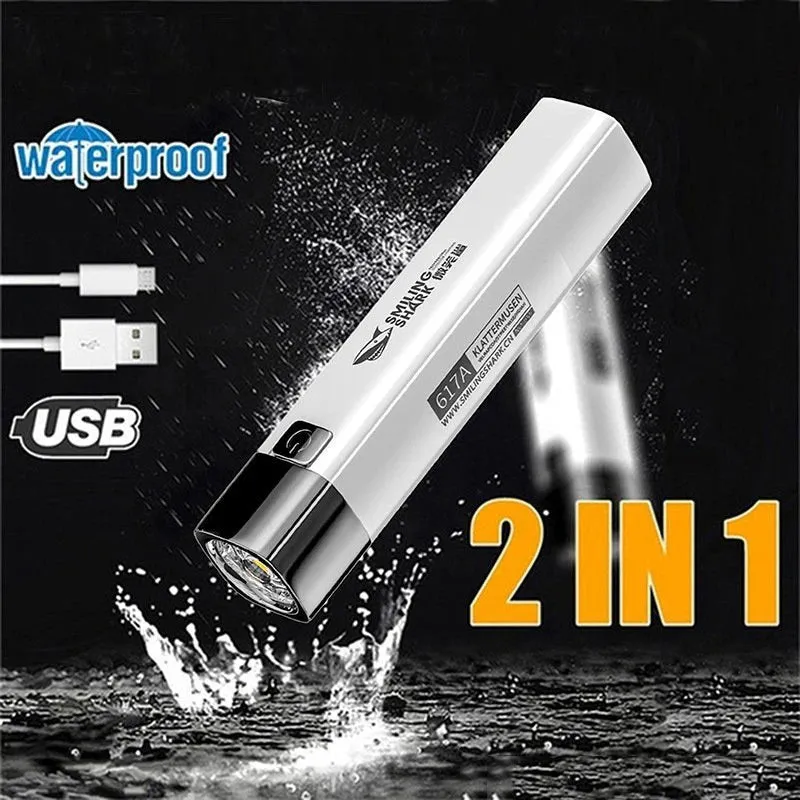 Portable Mini Flashlight LED Ultra Bright Torch Searchlight Portable USB Rechargeable Emergency Lamp Outdoor Camping Lighting