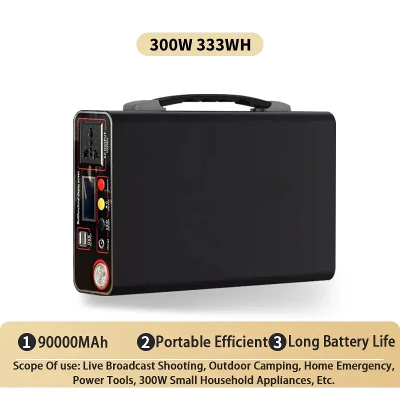 Portable Outdoor Camping Power Bank LED Display 220V 300W Home Emergency Charging Backup Lifepo4 Power System Charging Generator