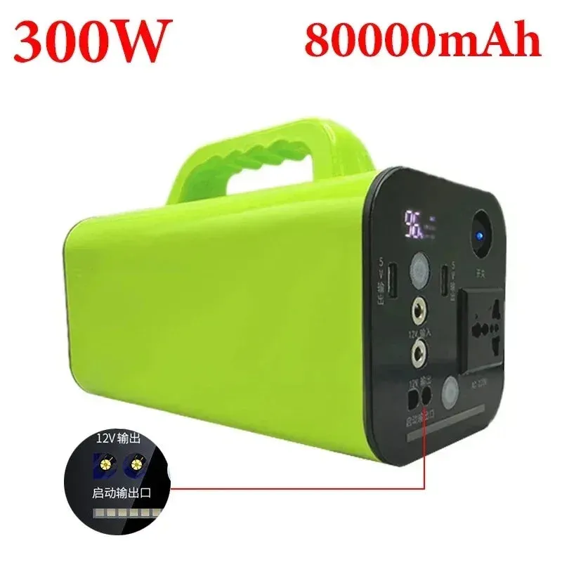 Portable Power Station High Capacity  80000mAh 500W  220V  for Outdoor Camping RV Home Emergency Backup Power Bank AC DC Output