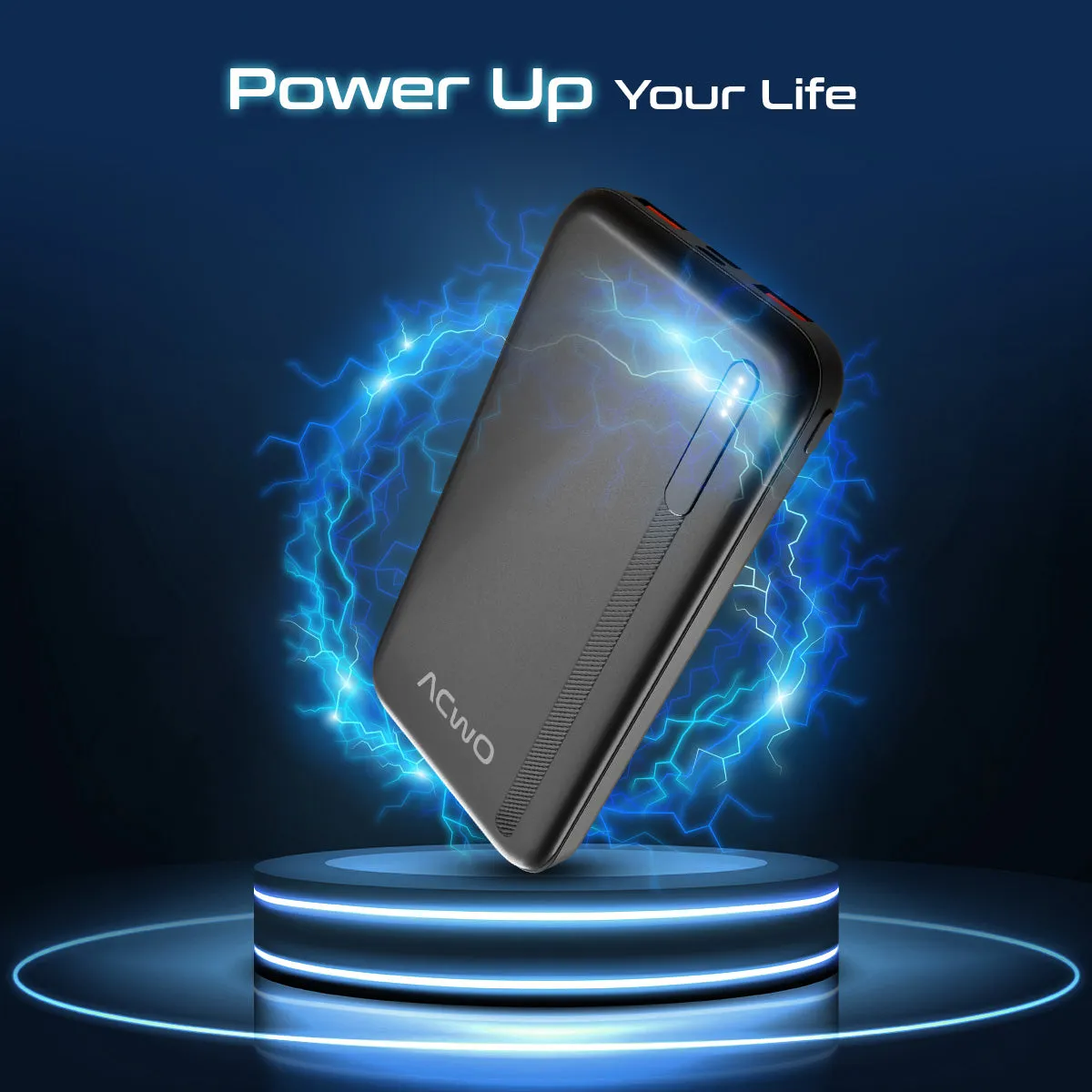 POwER 711 - 10000 mAh Fast Charging  Black Powerbank With 22.5W Output