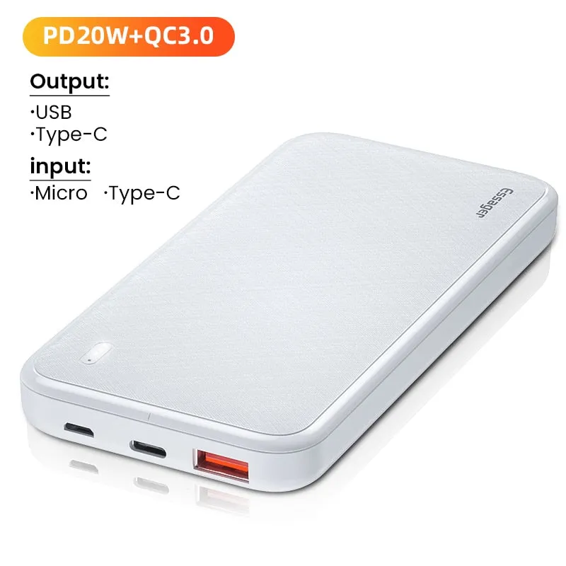 Power Bank Portable Charging Essager PD 20W 10000mAh For iPhone Xiaomi Sumsung