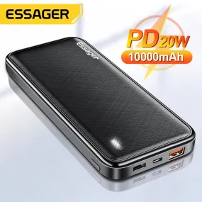 Power Bank Portable Charging Essager PD 20W 10000mAh For iPhone Xiaomi Sumsung