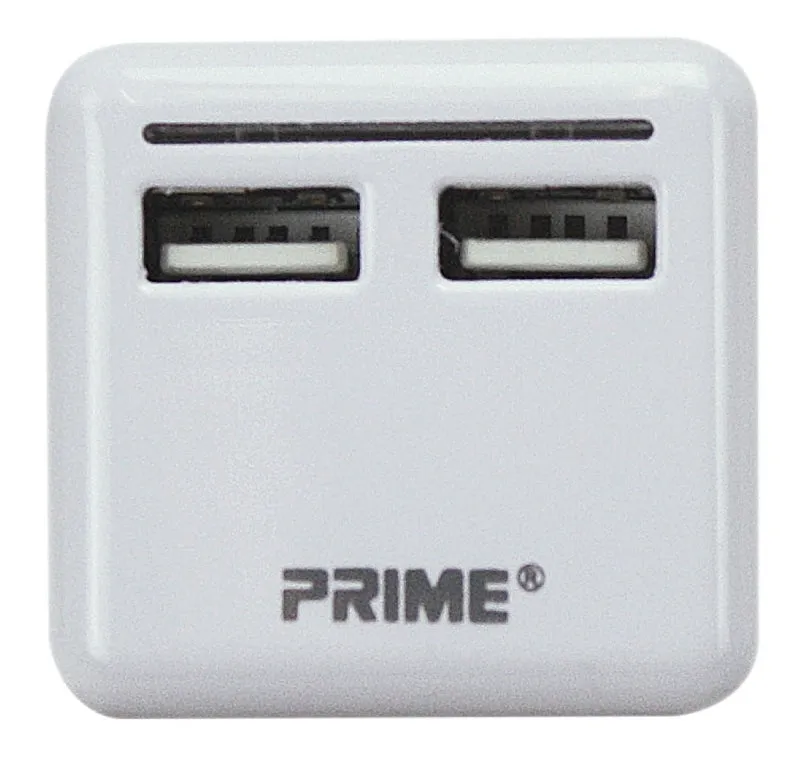 PowerZone ORUSB340 AC Compact USB Charger with Light, 3.4 A, 2-USB Port, White :CD 1: QUANTITY: 1