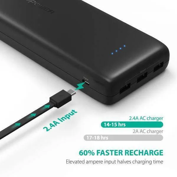 RAVPOWER 32000mAh 3-Port Power Bank