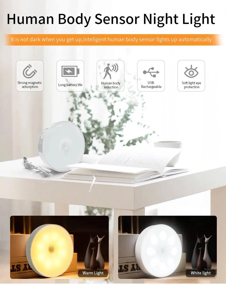 Rechargeable Motion Sensor Puck Lights