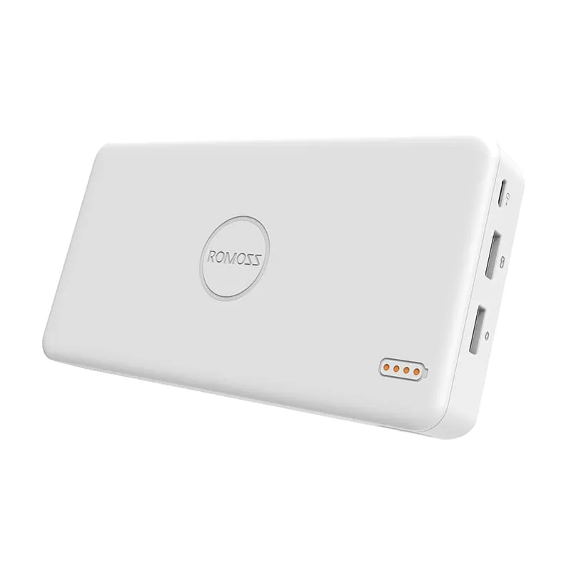 Romoss Pulse 20 20000m Ah Input: Micro Usb 5 V 2.1 A|Output: 1 X Usb 5 V 2.1 A|1 X Usb 5 V 1 A Power Bank White Ppb20 101 1 A45