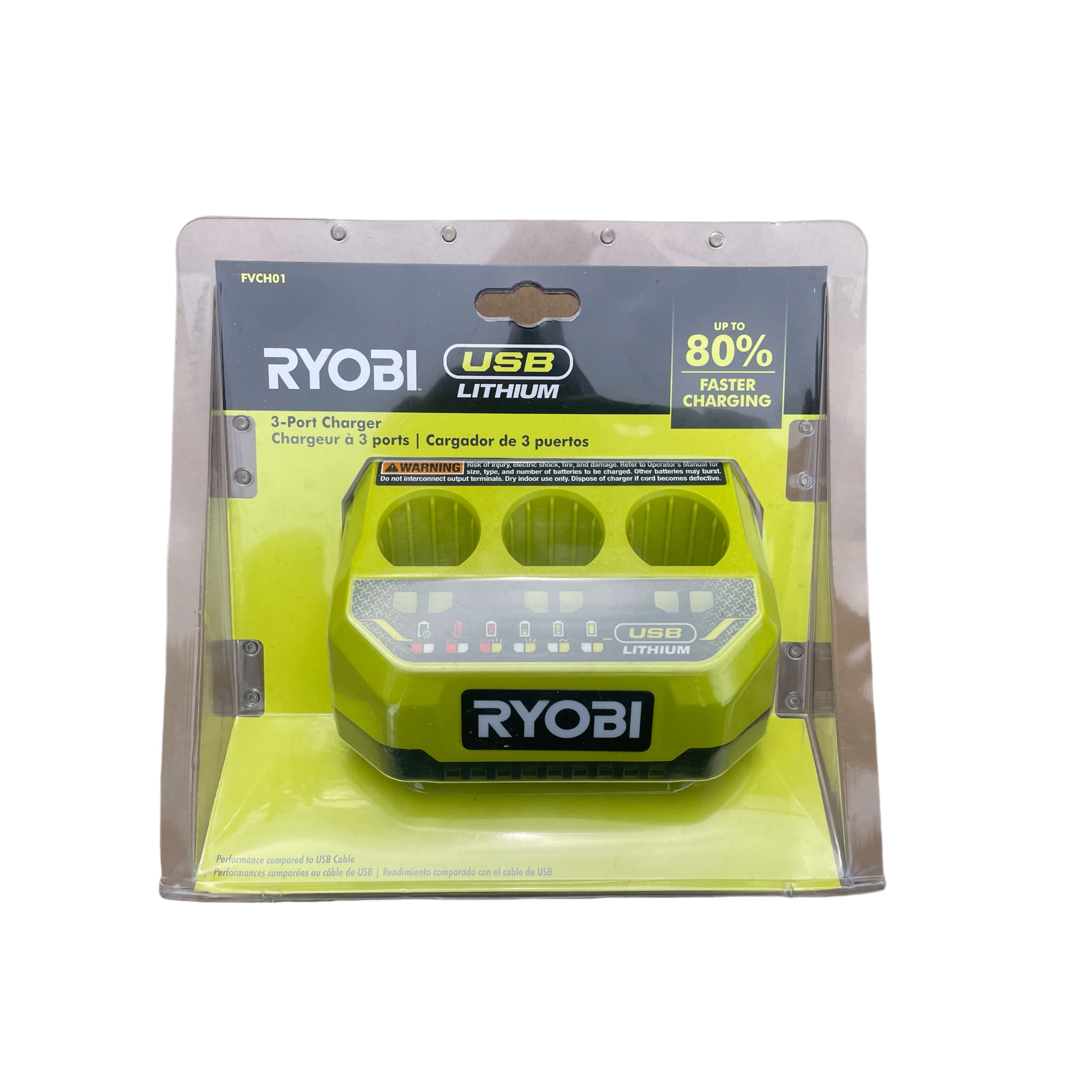 RYOBI USB Lithium 3-Port Charger