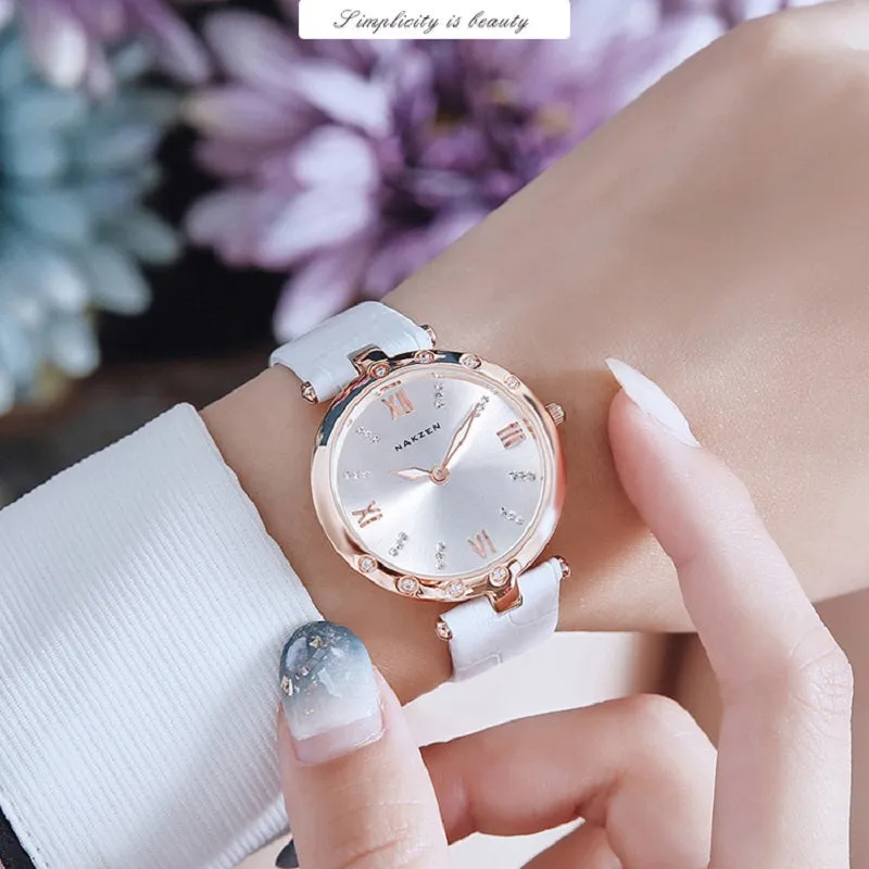 Simple Dial With Rhinestone Scale Women's Watch