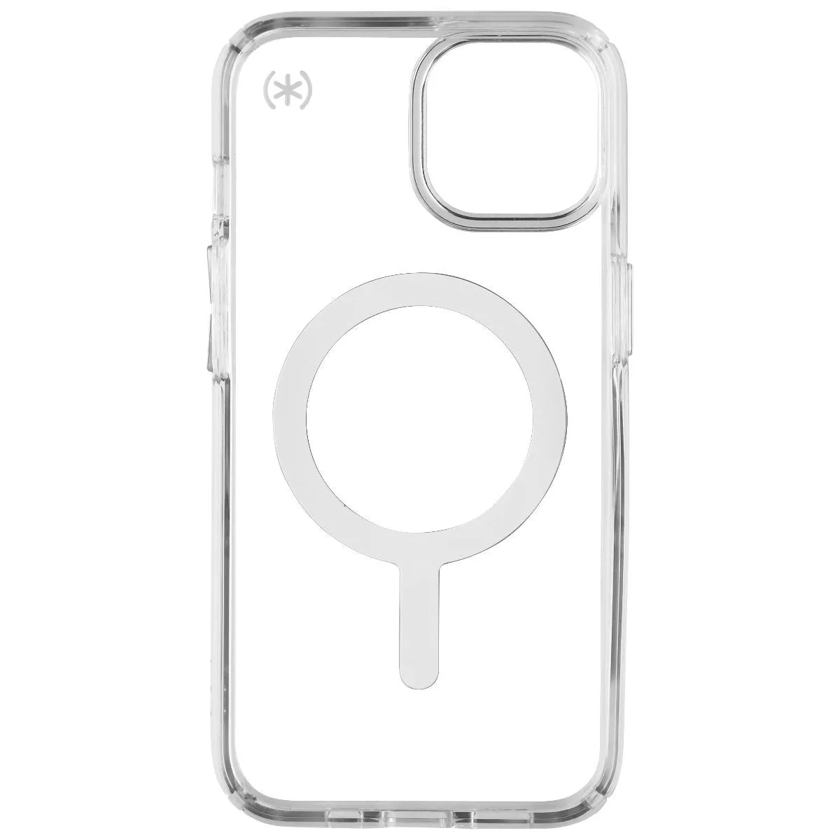 Speck Perfect-Clear Case for  MagSafe for iPhone 14 and iPhone 13 - Silver/Clear