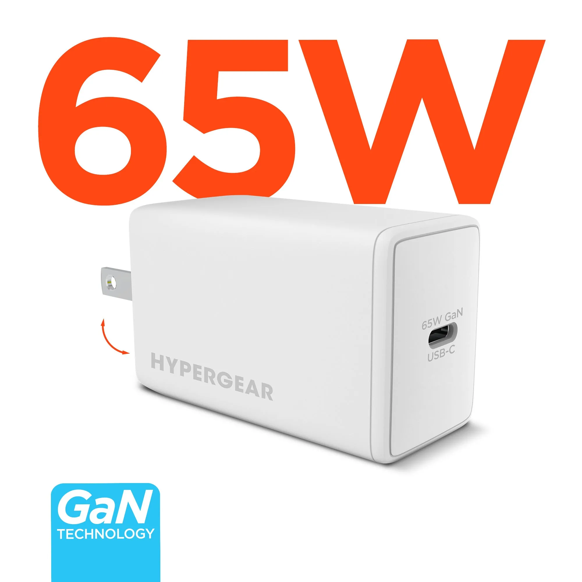 SpeedBoost 65W USB-C PD GaN Laptop Wall Charger with PPS