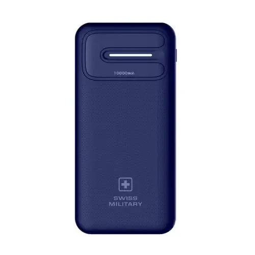 SWISS MILITARY 10000 mAh 12 W Power Bank  (Blue, Lithium Polymer, Fast Charging for Mobile)