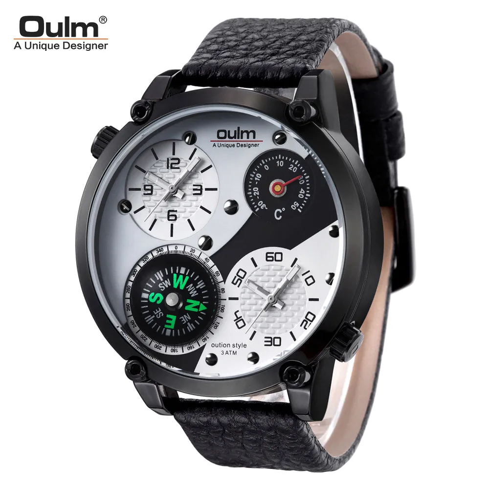 The rmometer Double time zone compass quartz watch W22HP83707