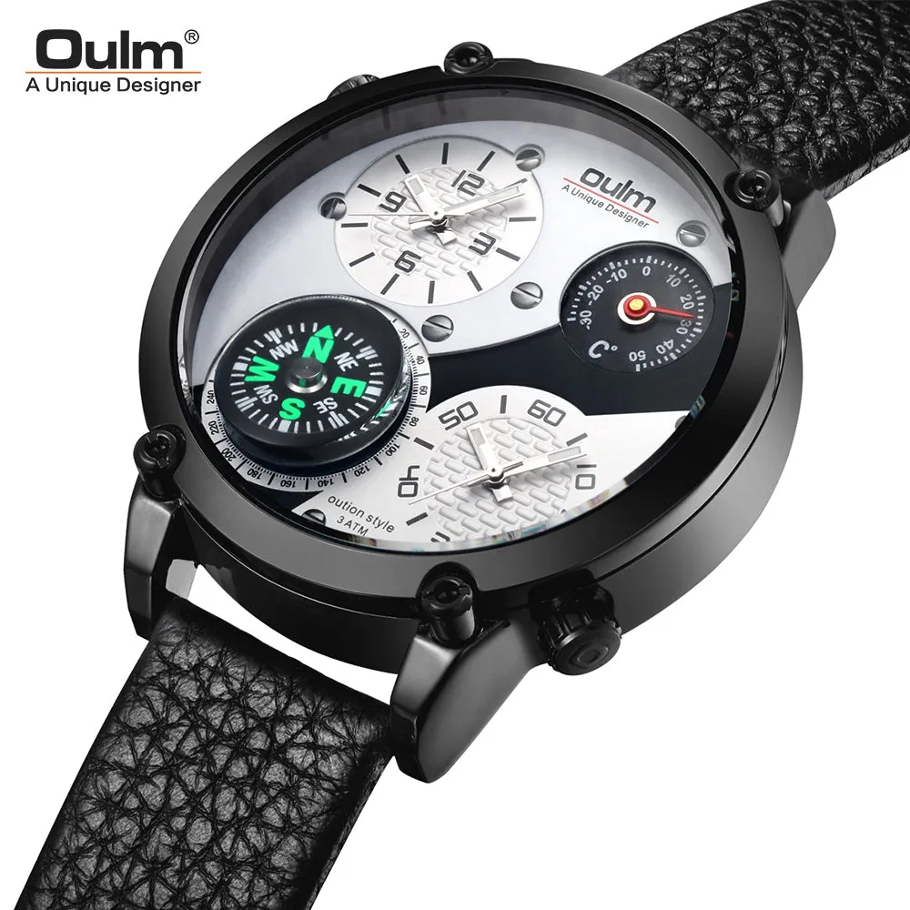 The rmometer Double time zone compass quartz watch W22HP83707