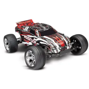 Traxxas Rustler Brushed 1/10 RTR Stadium Truck RedX, XL-5 ESC, 12t motor, 7 cell NiMH battery, 4A DC charger