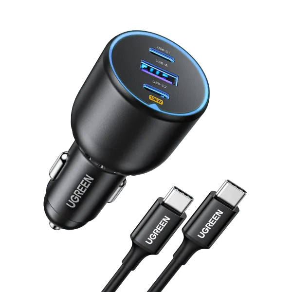 UGREEN 130W 3-Port PD 100W PD3.0/QC4.0/PPS Fast Car Charger