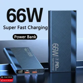 Ultra-High Capacity 30000mAh Power Bank with 66W Quick Charge - Versatile Portable Charger for iPhone, Samsung, Huawei, and Xiaomi with LED Display and Dual USB Ports