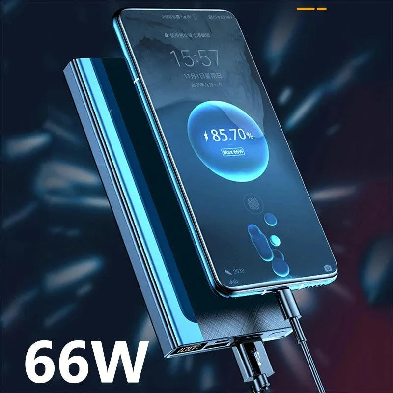 Ultra-High Capacity 30000mAh Power Bank with 66W Quick Charge - Versatile Portable Charger for iPhone, Samsung, Huawei, and Xiaomi with LED Display and Dual USB Ports