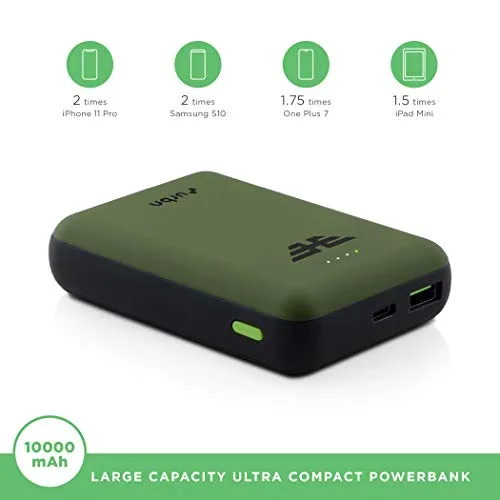 URBN 10000 mAh Lithium_Polymer 22.5W Super Fast Charging Ultra Compact Power Bank with Quick Charge & Power Delivery, Type C Input/Output, Made in India, Type C Cable Included (Camo)