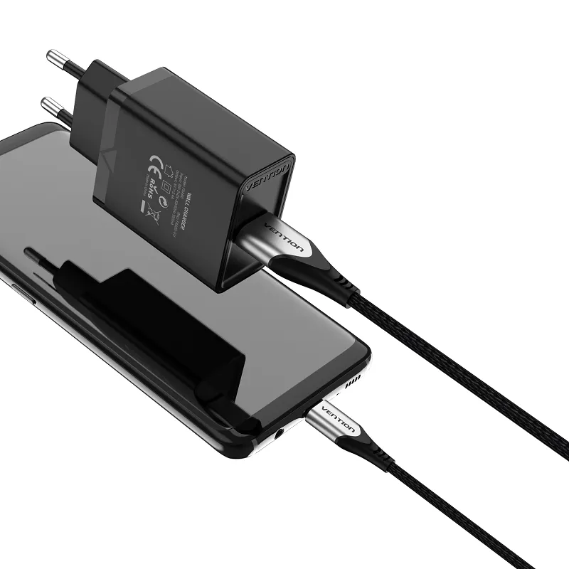 Vention FAAB0-EU 1-port USB 12W Wall Fast Charger Perfect for Smartphones, Tablets and Powerbank (Black, White)