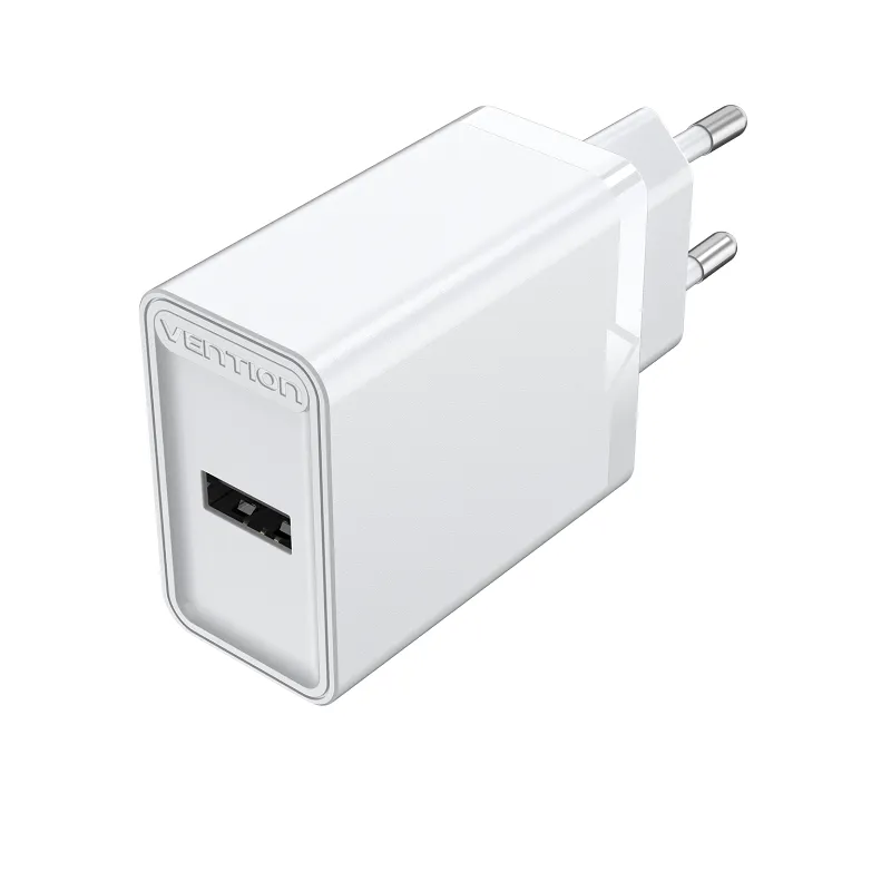 Vention FAAB0-EU 1-port USB 12W Wall Fast Charger Perfect for Smartphones, Tablets and Powerbank (Black, White)